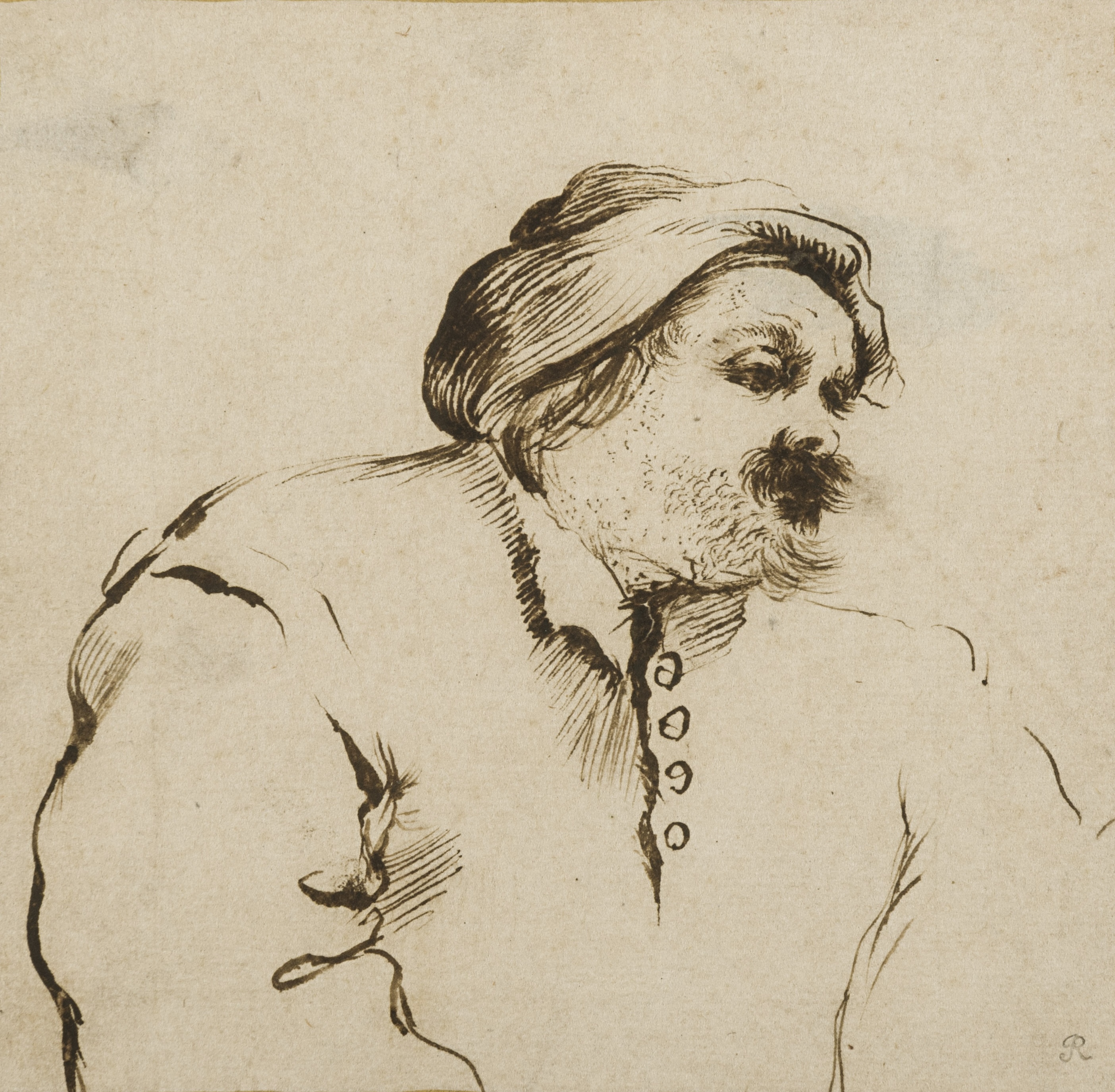 A Man with a Moustache and a Cap, Looking to the Right (The Almond Seller)